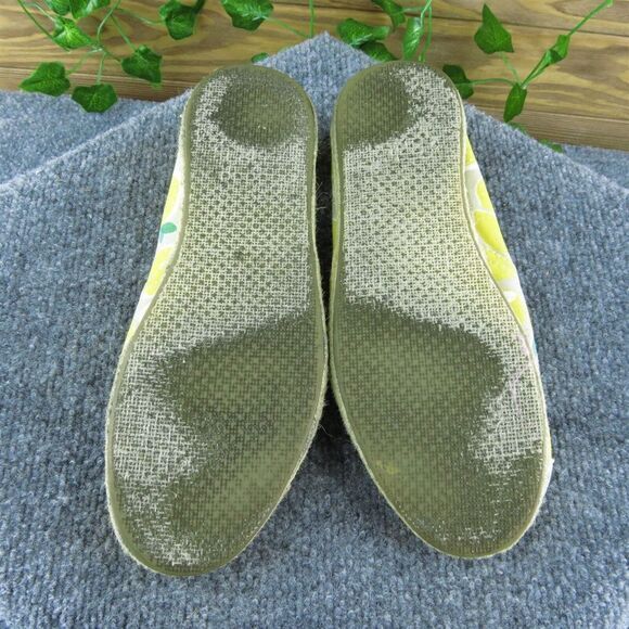 TOMS Lemon Women Flat Shoes Yellow Fabric Slip On Size 8.5 Medium - Picture 7 of 9